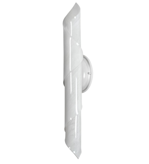Meyda Lighting Barquillo 5" Gloss White Wall Sconce With White Angelwing Idalight Shade