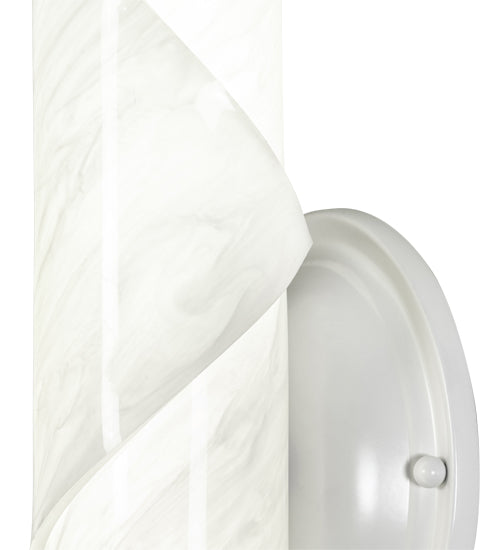 Meyda Lighting Barquillo 5" Gloss White Wall Sconce With White Angelwing Idalight Shade