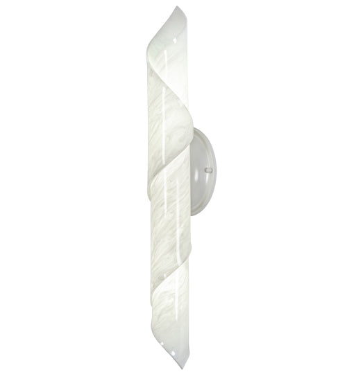 Meyda Lighting Barquillo 5" Gloss White Wall Sconce With White Angelwing Idalight Shade