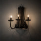 Meyda Lighting Barrel Stave 14" 3-Light Costello Black Wall Sconce