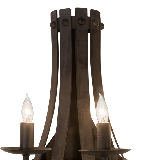 Meyda Lighting Barrel Stave 14" 3-Light Costello Black Wall Sconce