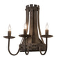 Meyda Lighting Barrel Stave 14" 3-Light Costello Black Wall Sconce