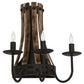 Meyda Lighting Barrel Stave 14" 3-Light Natural Wood & Costello Black Wall Sconce