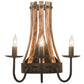 Meyda Lighting Barrel Stave 14" 3-Light Natural Wood & Costello Black Wall Sconce