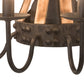 Meyda Lighting Barrel Stave 14" 3-Light Natural Wood & Costello Black Wall Sconce
