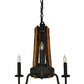 Meyda Lighting Barrel Stave 17" 3-Light Coffee Bean Madera Chandelier With Black Faux Candlelight