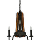 Meyda Lighting Barrel Stave 17" 3-Light Coffee Bean Madera Chandelier With Black Faux Candlelight