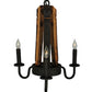 Meyda Lighting Barrel Stave 17" 3-Light Coffee Bean Madera Chandelier With Black Faux Candlelight