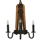 Meyda Lighting Barrel Stave 17" 3-Light Coffee Bean Madera Chandelier With Black Faux Candlelight