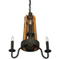Meyda Lighting Barrel Stave 17" 3-Light Coffee Bean Madera Chandelier With Black Faux Candlelight