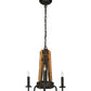 Meyda Lighting Barrel Stave 17" 3-Light Coffee Bean Madera Chandelier With Black Faux Candlelight