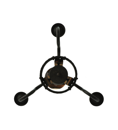 Meyda Lighting Barrel Stave 17" 3-Light Coffee Bean Madera Chandelier With Black Faux Candlelight