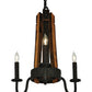 Meyda Lighting Barrel Stave 17" 3-Light Coffee Bean Madera Chandelier With Black Faux Candlelight