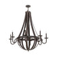 Meyda Lighting Barrel Stave 172321 48" 8-Light Coffee Bean Metallo Chandelier