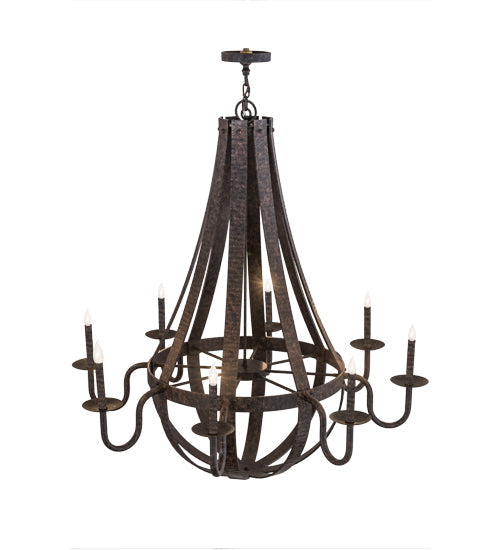 Meyda Lighting Barrel Stave 172321 48" 8-Light Coffee Bean Metallo Chandelier