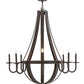 Meyda Lighting Barrel Stave 172321 48" 8-Light Coffee Bean Metallo Chandelier
