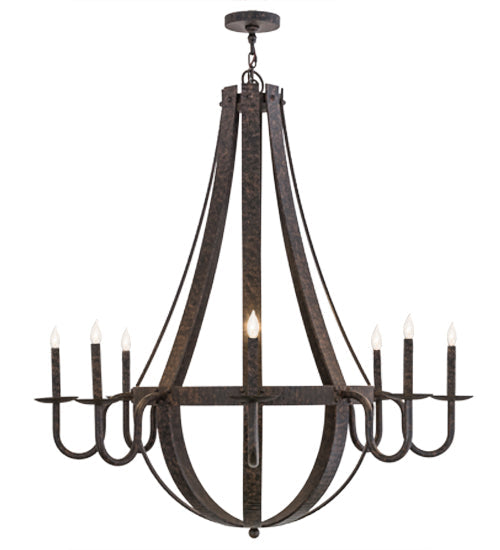 Meyda Lighting Barrel Stave 172321 48" 8-Light Coffee Bean Metallo Chandelier