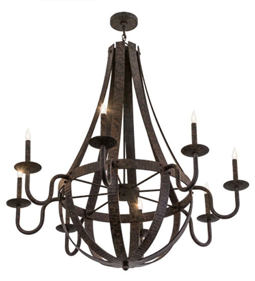 Meyda Lighting Barrel Stave 172321 48" 8-Light Coffee Bean Metallo Chandelier