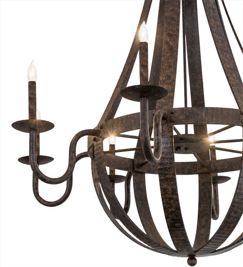 Meyda Lighting Barrel Stave 172321 48" 8-Light Coffee Bean Metallo Chandelier