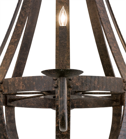 Meyda Lighting Barrel Stave 172321 48" 8-Light Coffee Bean Metallo Chandelier