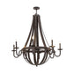 Meyda Lighting Barrel Stave 172321 48" 8-Light Coffee Bean Metallo Chandelier