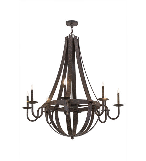 Meyda Lighting Barrel Stave 172321 48" 8-Light Coffee Bean Metallo Chandelier