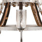 Meyda Lighting Barrel Stave 187997 60" 12-Light 2-Tier Brushed Nickel & Charred Wood Winter Maple Chandelier With Clear & Silver Shade Glass