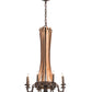 Meyda Lighting Barrel Stave 20" 9-Light Mahogany Bronze & Natural Wood Chandelier With Faux Candlelight