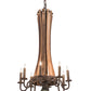 Meyda Lighting Barrel Stave 20" 9-Light Mahogany Bronze & Natural Wood Chandelier With Faux Candlelight