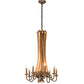 Meyda Lighting Barrel Stave 20" 9-Light Natural Wood & Mahogany Bronze Madera Chandelier