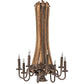 Meyda Lighting Barrel Stave 20" 9-Light Natural Wood & Mahogany Bronze Madera Chandelier