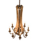 Meyda Lighting Barrel Stave 20" 9-Light Natural Wood & Mahogany Bronze Madera Chandelier