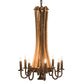 Meyda Lighting Barrel Stave 20" 9-Light Natural Wood & Mahogany Bronze Madera Chandelier