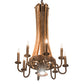 Meyda Lighting Barrel Stave 20" 9-Light Natural Wood & Mahogany Bronze Madera Chandelier