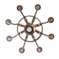 Meyda Lighting Barrel Stave 20" 9-Light Natural Wood & Mahogany Bronze Madera Chandelier