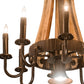 Meyda Lighting Barrel Stave 20" 9-Light Natural Wood & Mahogany Bronze Madera Chandelier