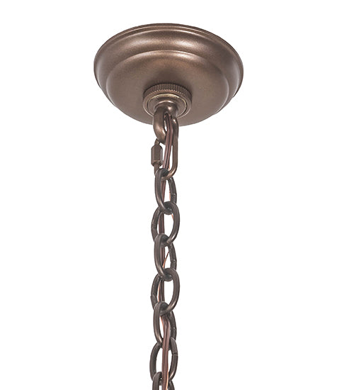 Meyda Lighting Barrel Stave 20" 9-Light Natural Wood & Mahogany Bronze Madera Chandelier