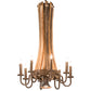 Meyda Lighting Barrel Stave 20" 9-Light Natural Wood & Mahogany Bronze Madera Chandelier