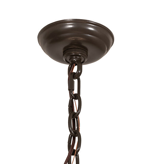 Meyda Lighting Barrel Stave 20" 9-Light Timeless Bronze & Charred Wood Madera Chandelier