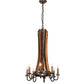 Meyda Lighting Barrel Stave 20" 9-Light Timeless Bronze & Charred Wood Madera Chandelier
