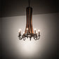 Meyda Lighting Barrel Stave 20" 9-Light Timeless Bronze & Charred Wood Madera Chandelier