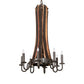 Meyda Lighting Barrel Stave 20" 9-Light Timeless Bronze & Charred Wood Madera Chandelier