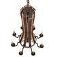 Meyda Lighting Barrel Stave 20" 9-Light Timeless Bronze & Charred Wood Madera Chandelier