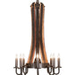Meyda Lighting Barrel Stave 20" 9-Light Timeless Bronze & Charred Wood Madera Chandelier
