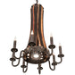 Meyda Lighting Barrel Stave 20" 9-Light Timeless Bronze & Charred Wood Madera Chandelier