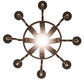Meyda Lighting Barrel Stave 20" 9-Light Timeless Bronze & Charred Wood Madera Chandelier