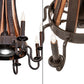 Meyda Lighting Barrel Stave 20" 9-Light Timeless Bronze & Charred Wood Madera Chandelier