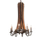 Meyda Lighting Barrel Stave 20" 9-Light Timeless Bronze & Charred Wood Madera Chandelier
