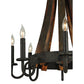 Meyda Lighting Barrel Stave 24" 8-Light Coffee Bean Madera Chandelier With Black Faux Candlelight