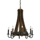 Meyda Lighting Barrel Stave 24" 8-Light Coffee Bean Madera Chandelier With Black Faux Candlelight